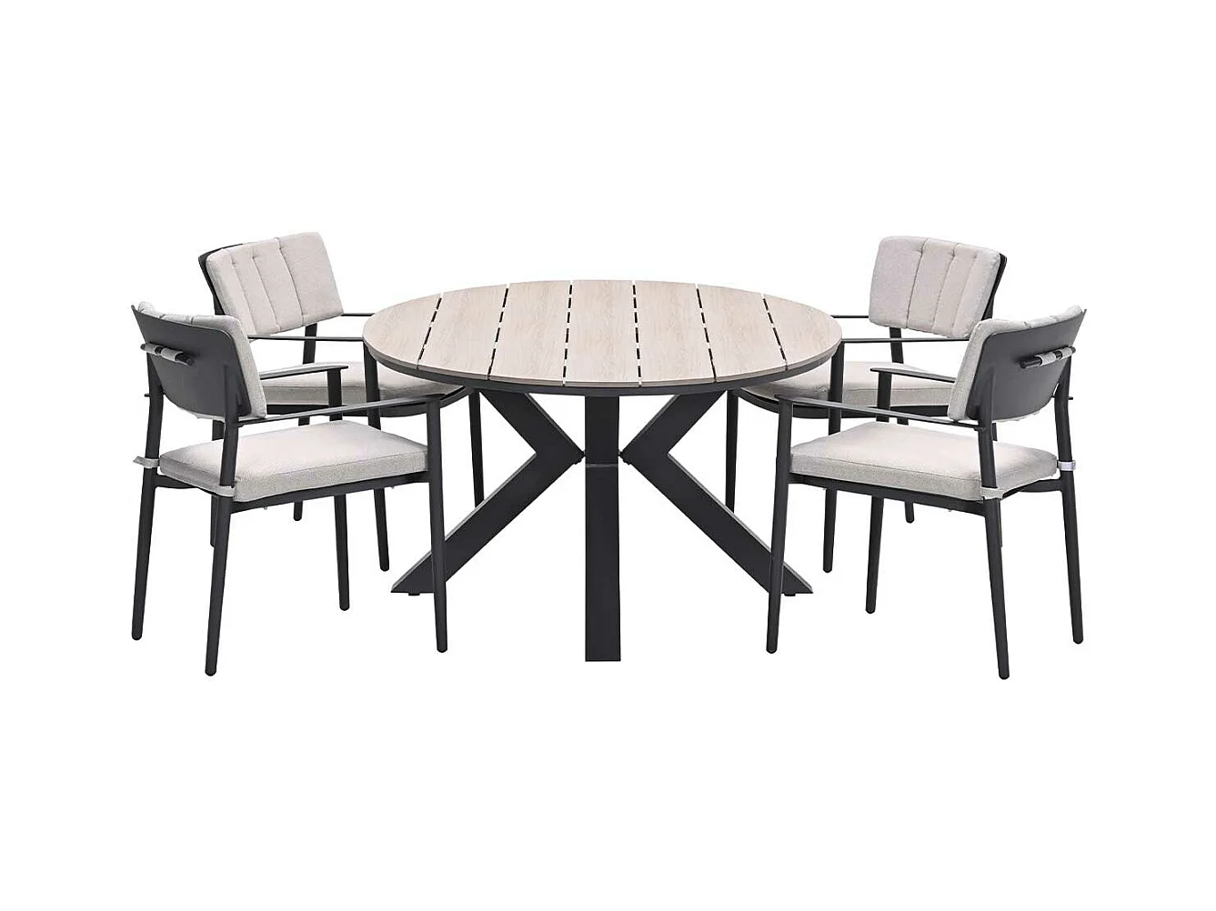 Ensemble de jardin Garden Impressions Dane - Tulli - gris foncé - 180x115 cm - 5 pièces