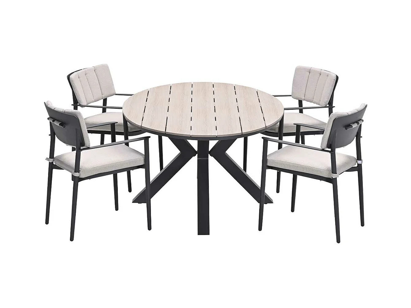 Ensemble de jardin Garden Impressions Dane - Tulli - gris foncé - 180x115 cm - 5 pièces