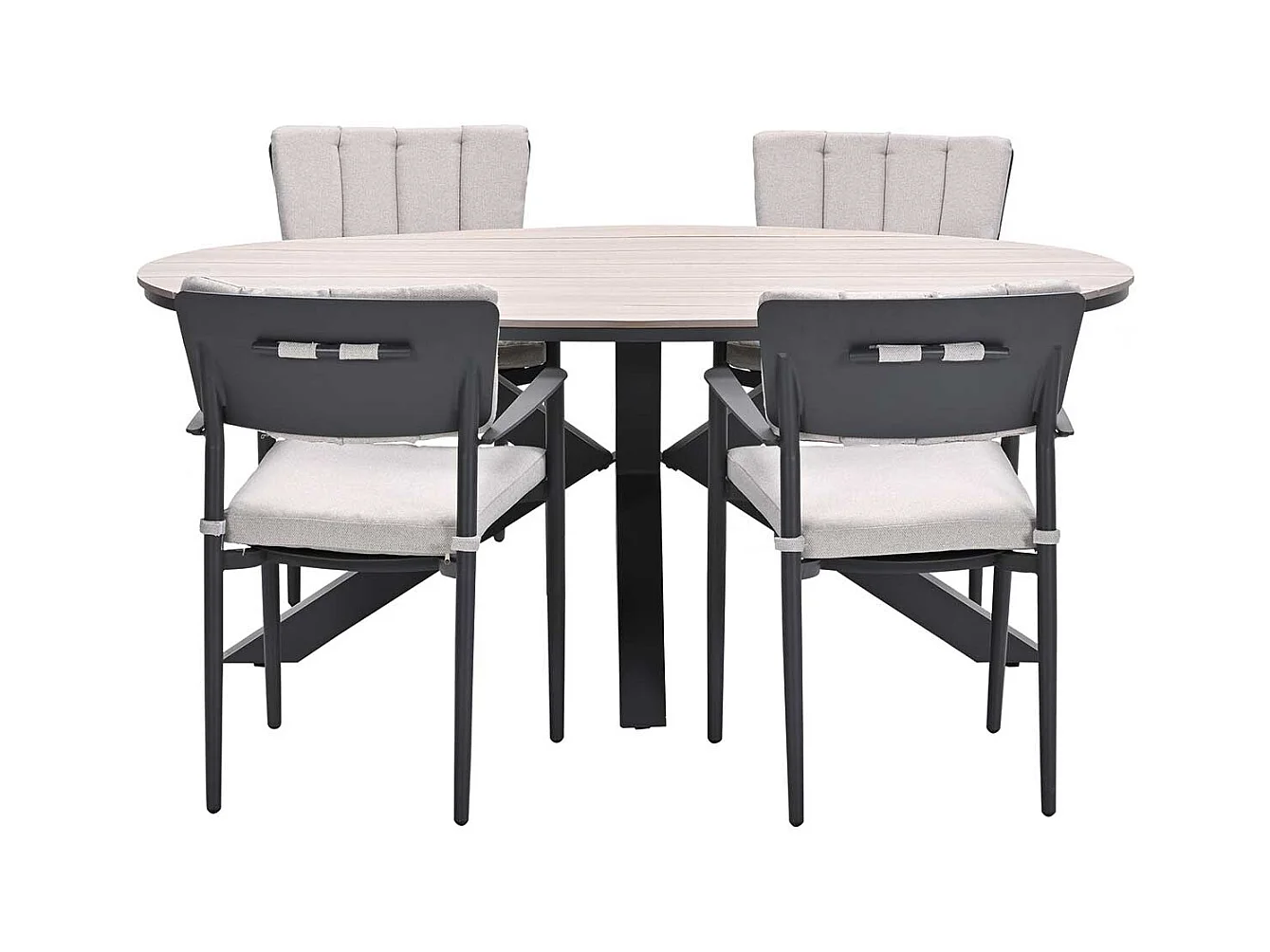 Ensemble de jardin Garden Impressions Dane - Tulli - gris foncé - 180x115 cm - 5 pièces