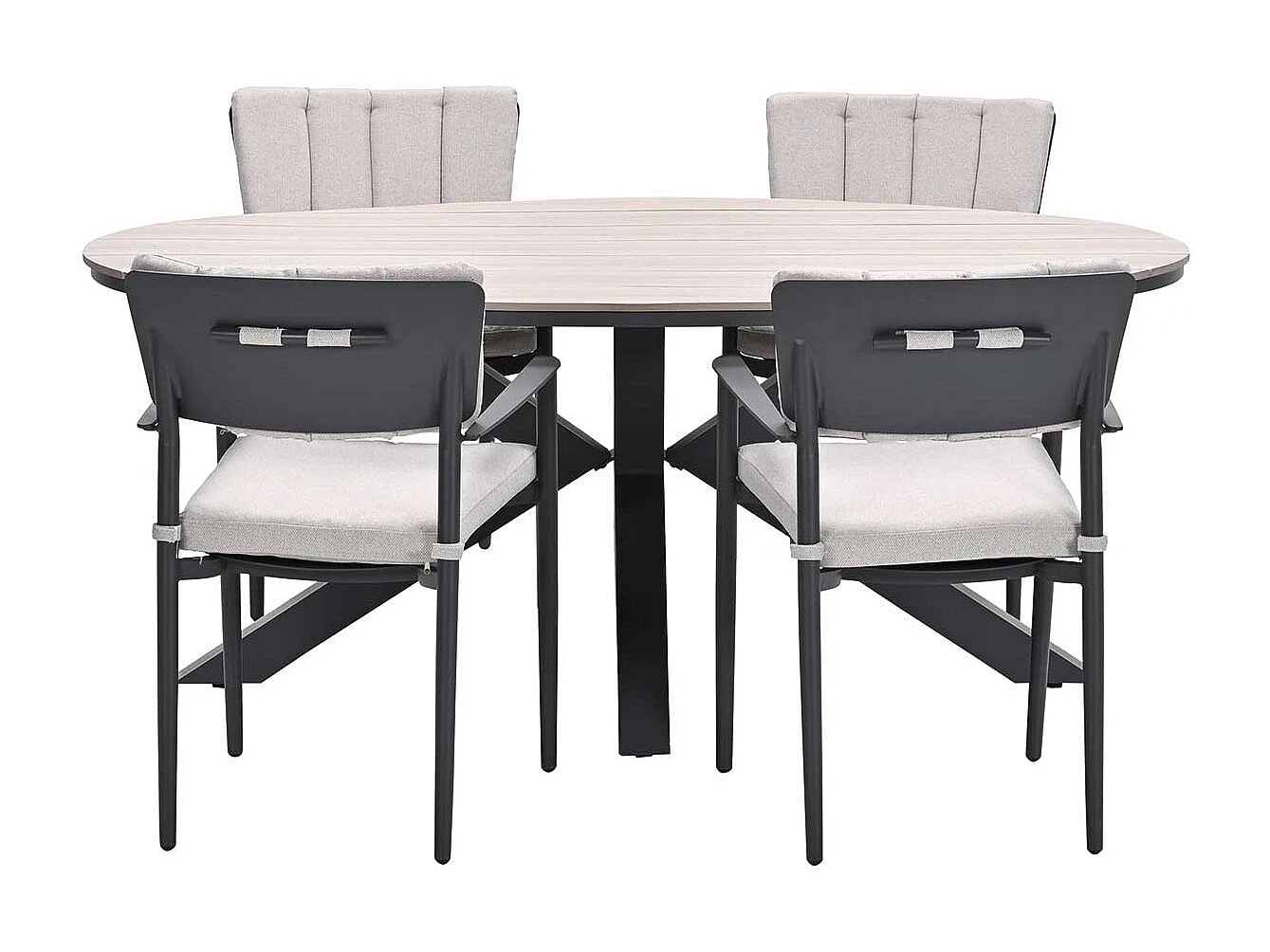 Ensemble de jardin Garden Impressions Dane - Tulli - gris foncé - 180x115 cm - 5 pièces