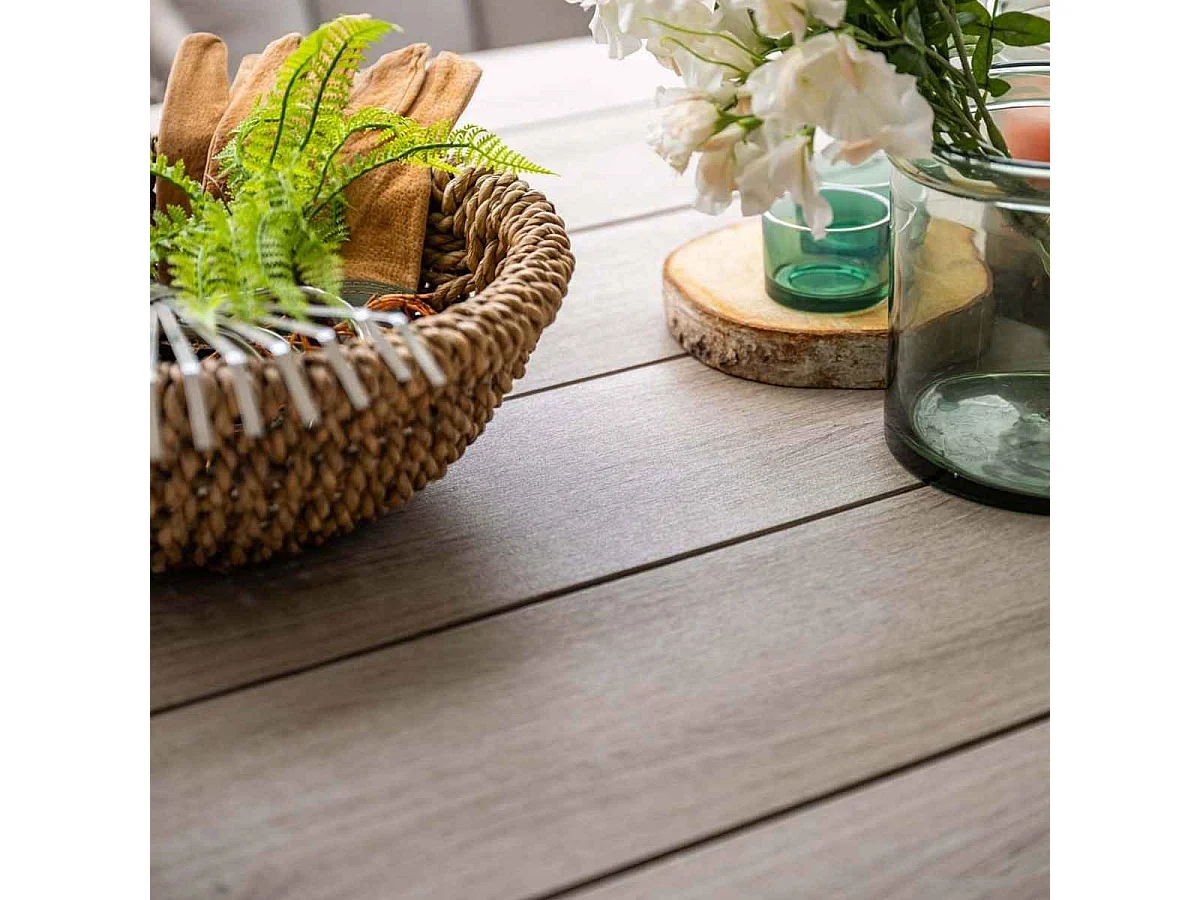 Ensemble de jardin Garden Impressions Lucas 7-pièces brun - table de jardin Tulli 220x115 cm