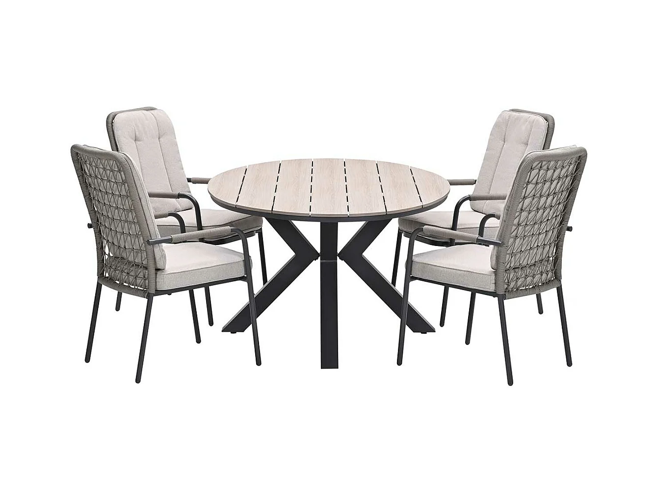 Ensemble de jardin Garden Impressions Aleria - Tulli - taupe - 180x115 cm - 5 pièces