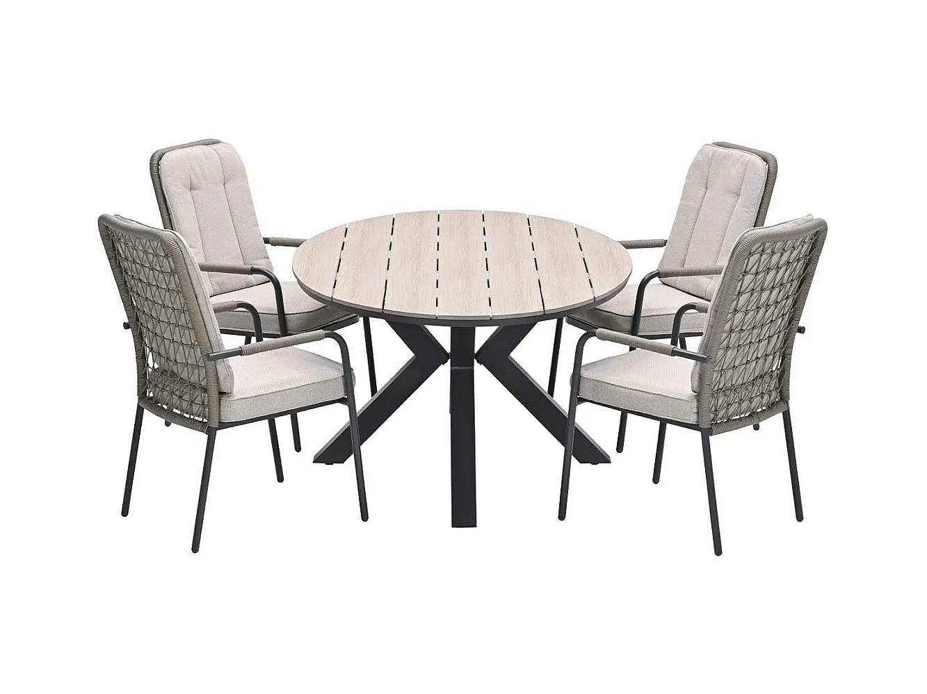 Ensemble de jardin Garden Impressions Aleria - Tulli - taupe - 180x115 cm - 5 pièces