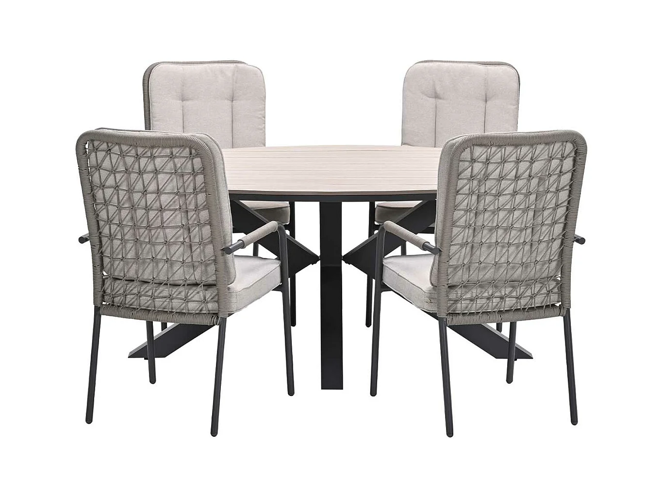 Ensemble de jardin Garden Impressions Aleria - Tulli - taupe - 180x115 cm - 5 pièces