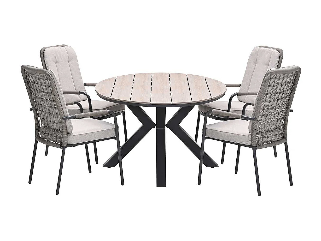 Ensemble de jardin Garden Impressions Aleria - Tulli - taupe - 180x115 cm - 5 pièces