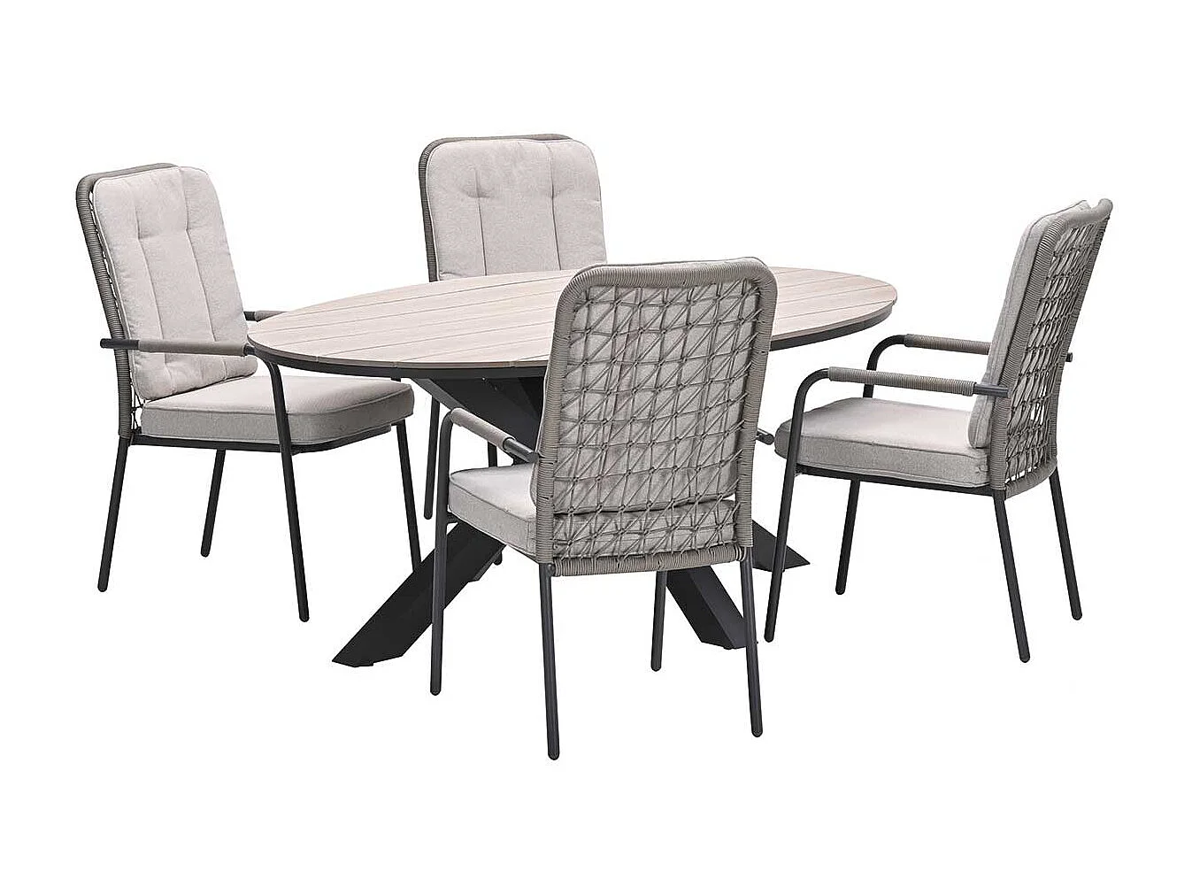 Ensemble de jardin Garden Impressions Aleria - Tulli - taupe - 180x115 cm - 5 pièces