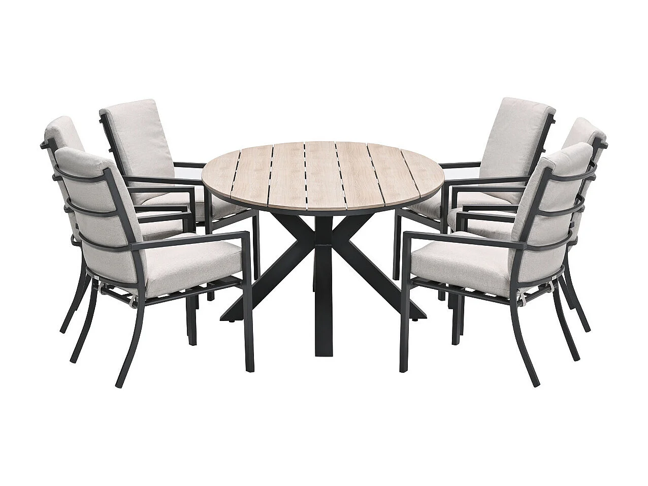 Ensemble de jardin Garden Impressions Senja - Tulli - sable du désert - 220x115 cm - 7 pièces