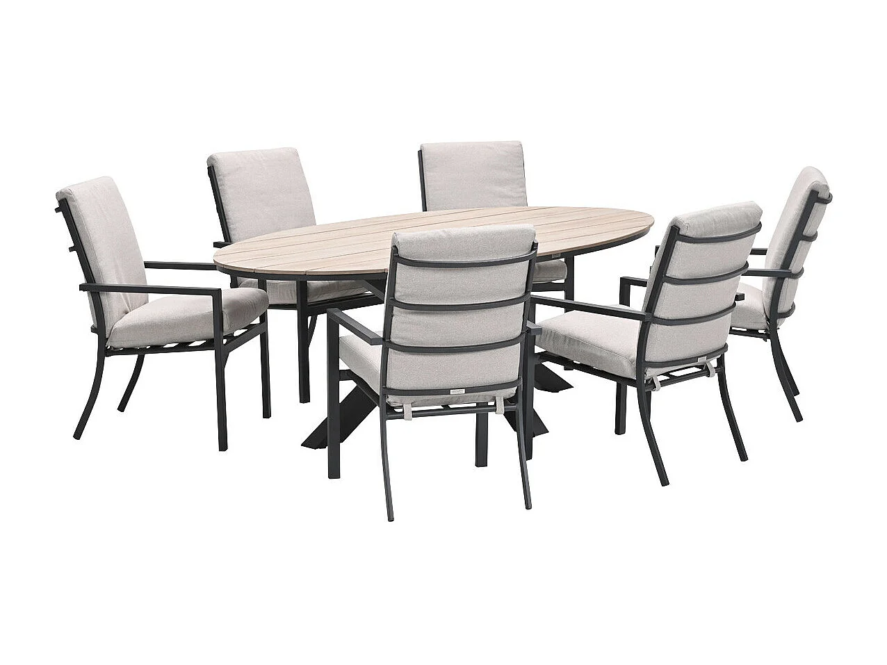 Ensemble de jardin Garden Impressions Senja - Tulli - sable du désert - 220x115 cm - 7 pièces