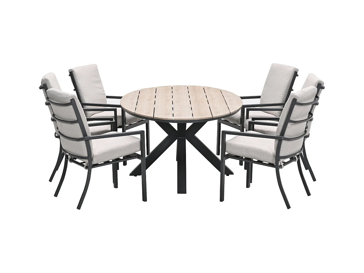 Ensemble de jardin Garden Impressions Senja - Tulli - sable du désert - 220x115 cm - 7 pièces