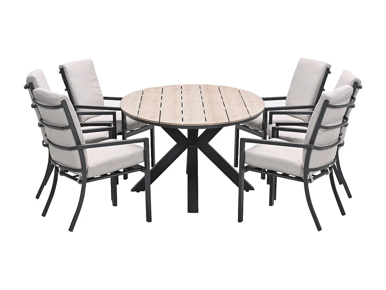 Ensemble de jardin Garden Impressions Senja - Tulli - sable du désert - 220x115 cm - 7 pièces