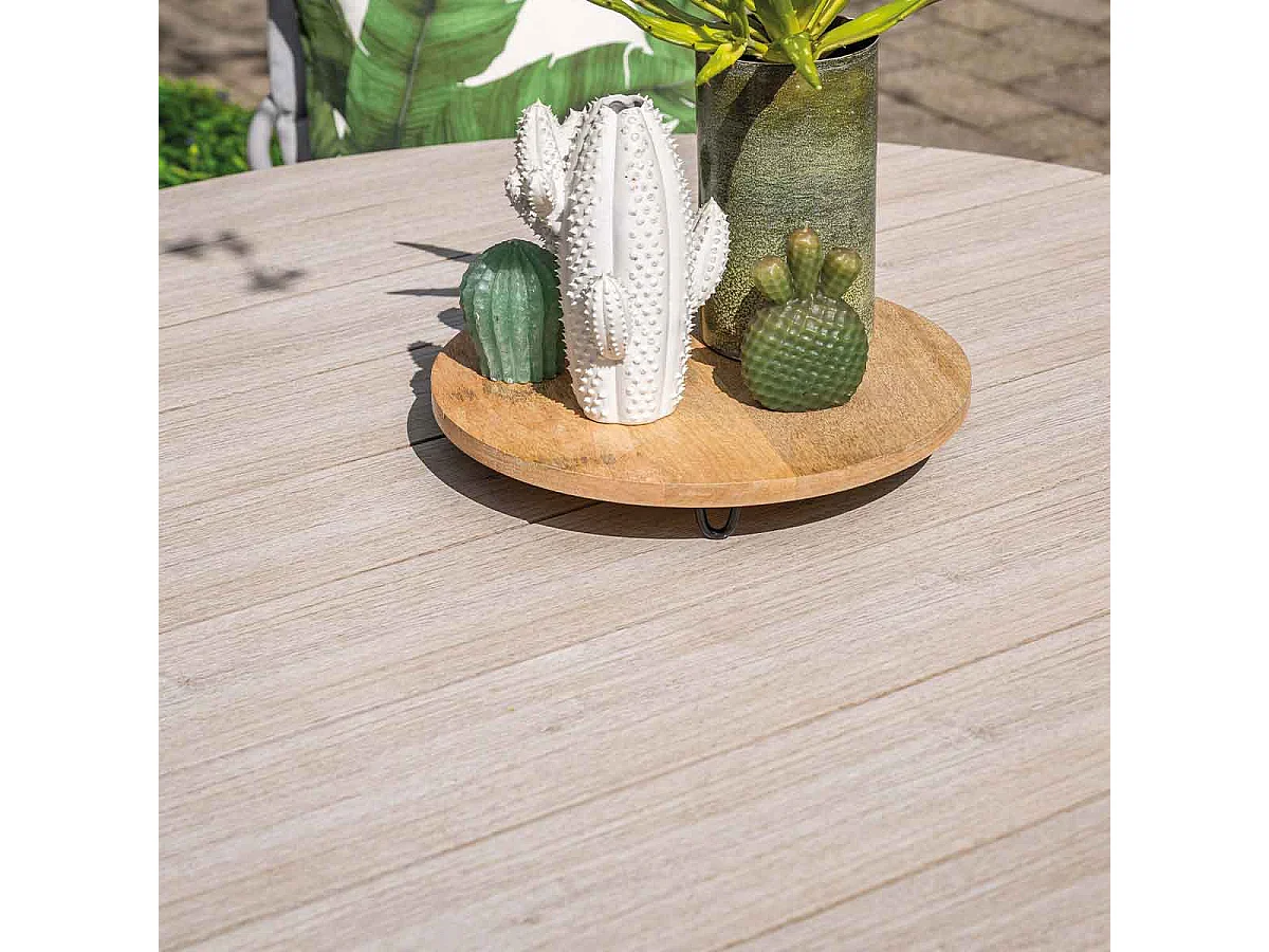 Garden Impressions Kalibo tuinset 6-delig - Tulli tuintafel Ø148x75 cm - light teak vironwood