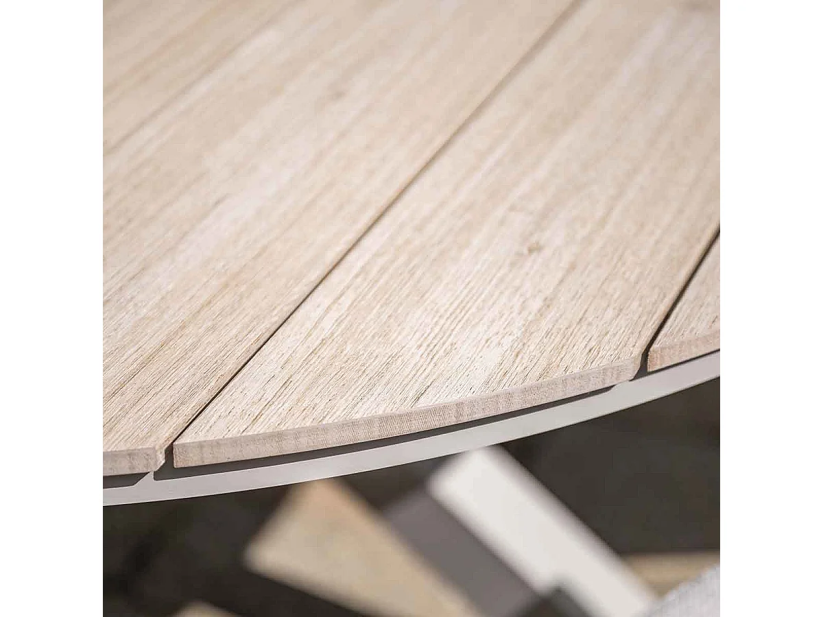 Garden Impressions Kalibo tuinset 6-delig - Tulli tuintafel Ø148x75 cm - light teak vironwood