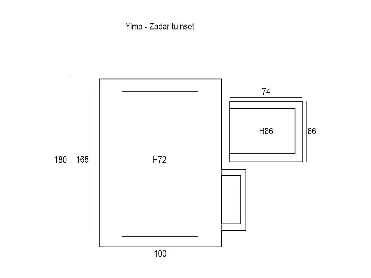 Ensemble de jardin Garden Impressions Yima 7-pièces - table de jardin Zadar 180x100 cm