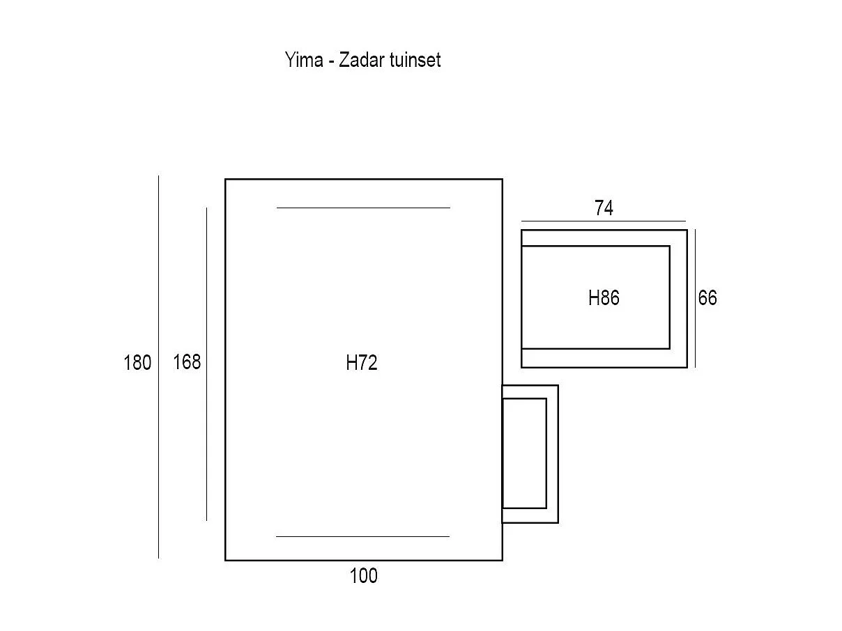 Ensemble de jardin Garden Impressions Yima 7-pièces - table de jardin Zadar 180x100 cm