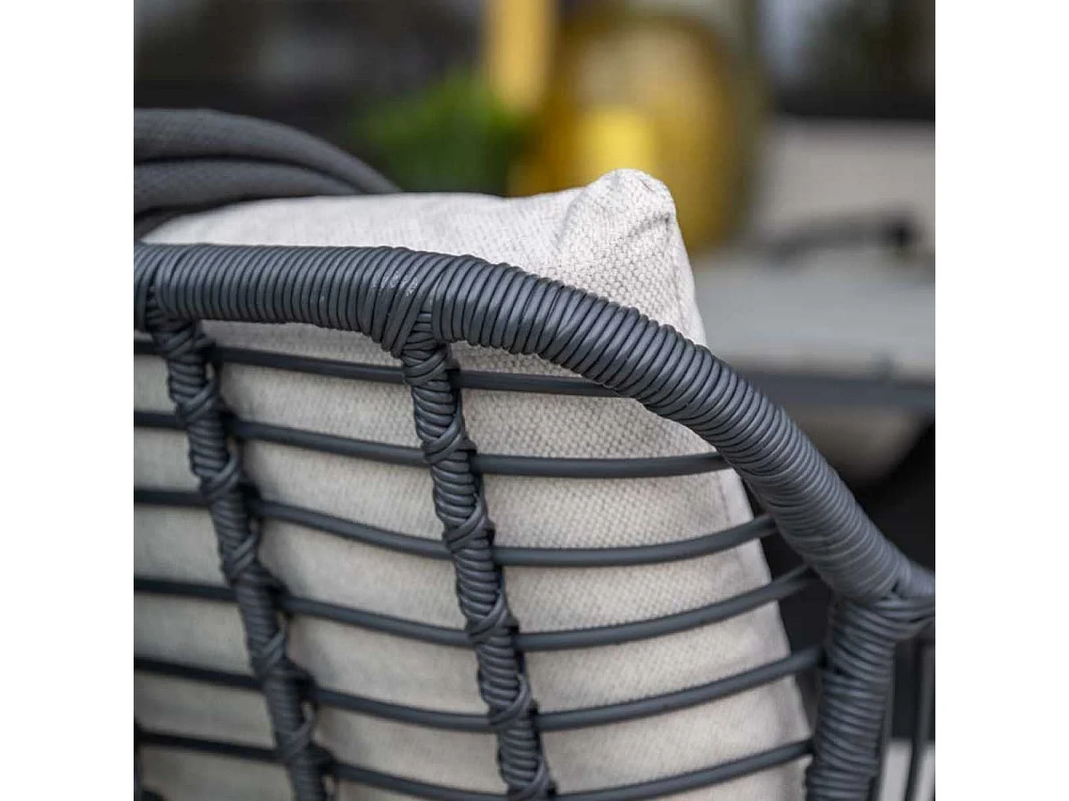 Ensemble de jardin Garden Impressions Lucas noir 5 pièces - Table de jardin Rimini 80x80 cm