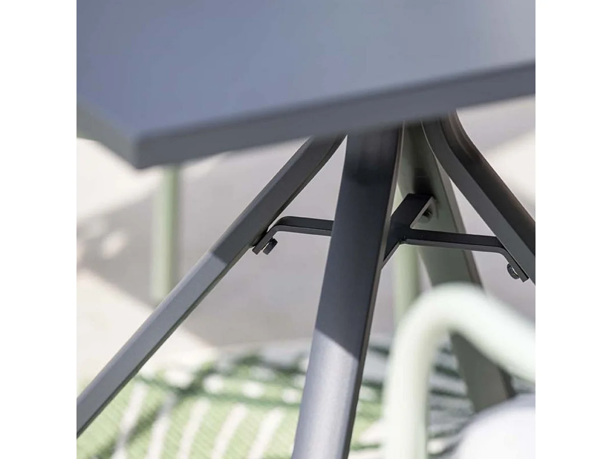 Ensemble de jardin Garden Impressions Lucas noir 5 pièces - Table de jardin Rimini 80x80 cm