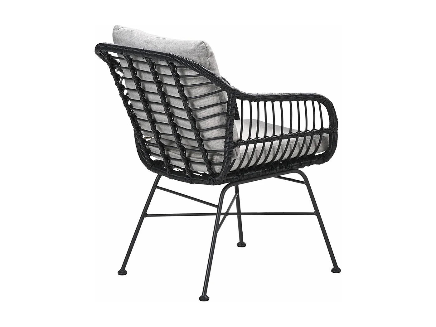 Ensemble de jardin Garden Impressions Lucas noir 5 pièces - Table de jardin Rimini 80x80 cm