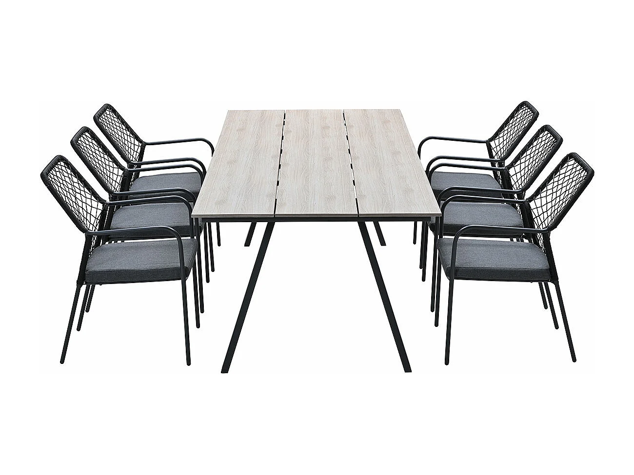 Garden Impressions Ross tuinset 7-delig zwart - Braga tuintafel 220x100 cm