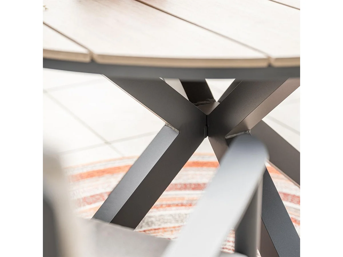 Garden Impressions Lucas tuinset 6-delig bruin - Tulli tuintafel bruin Ø148 cm
