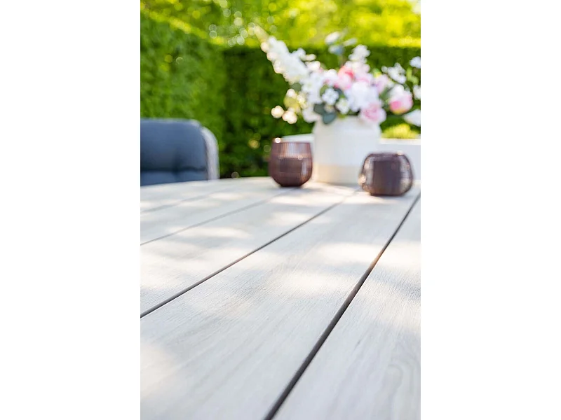 Ensemble de jardin Garden Impressions Aleria - Tulli - Sable de Naples - 280x140x75 cm - 9 pièces