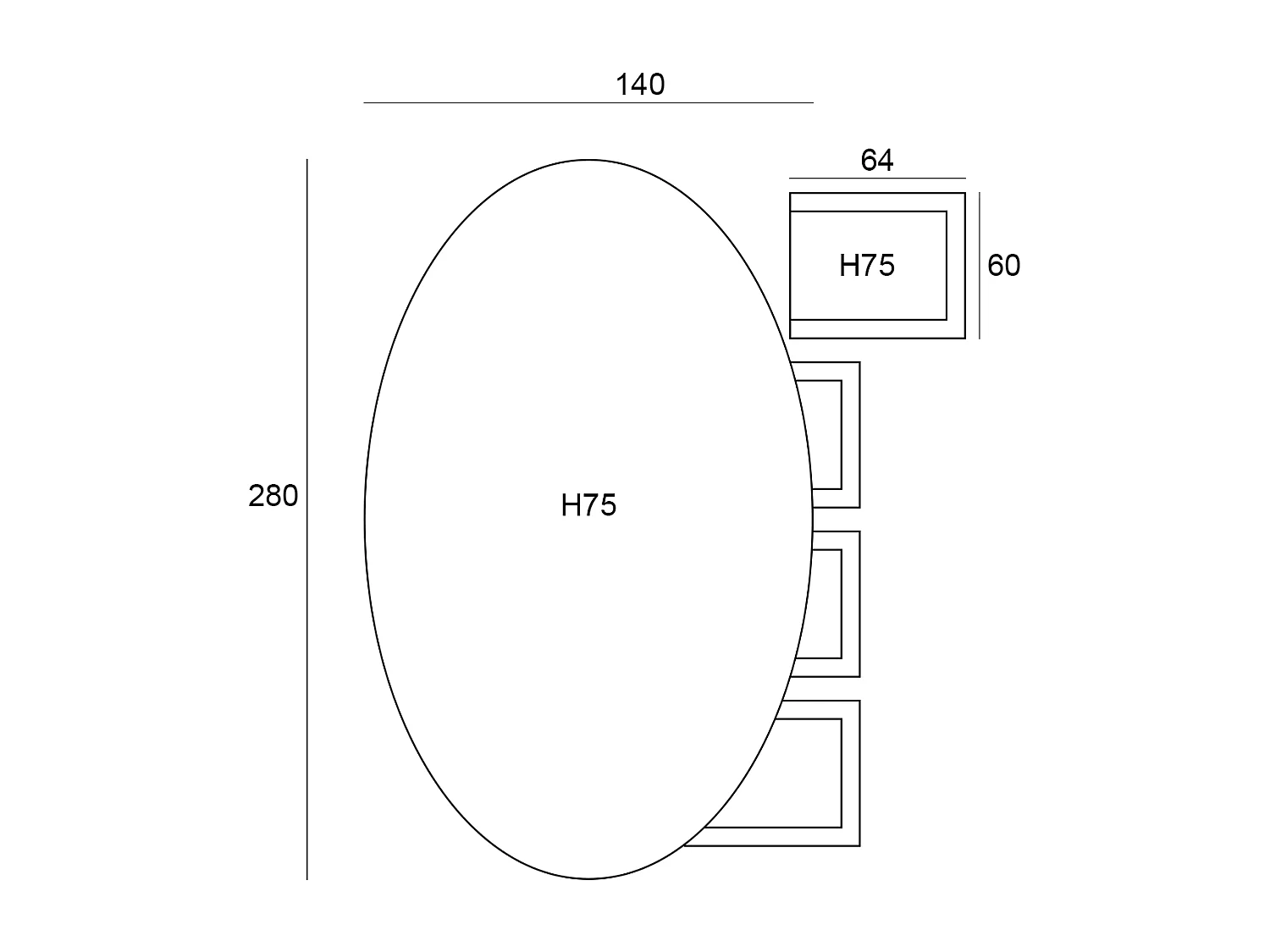 Ensemble de jardin Garden Impressions Tarera - Tulli - taupe - 280x140 cm - 9 pièces