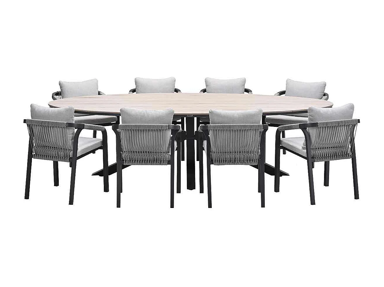 Ensemble de jardin Garden Impressions Tarera - Tulli - taupe - 280x140 cm - 9 pièces