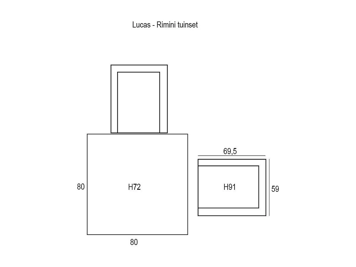 Garden Impressions Lucas - Rimini tuinset 3-delig retro stijl