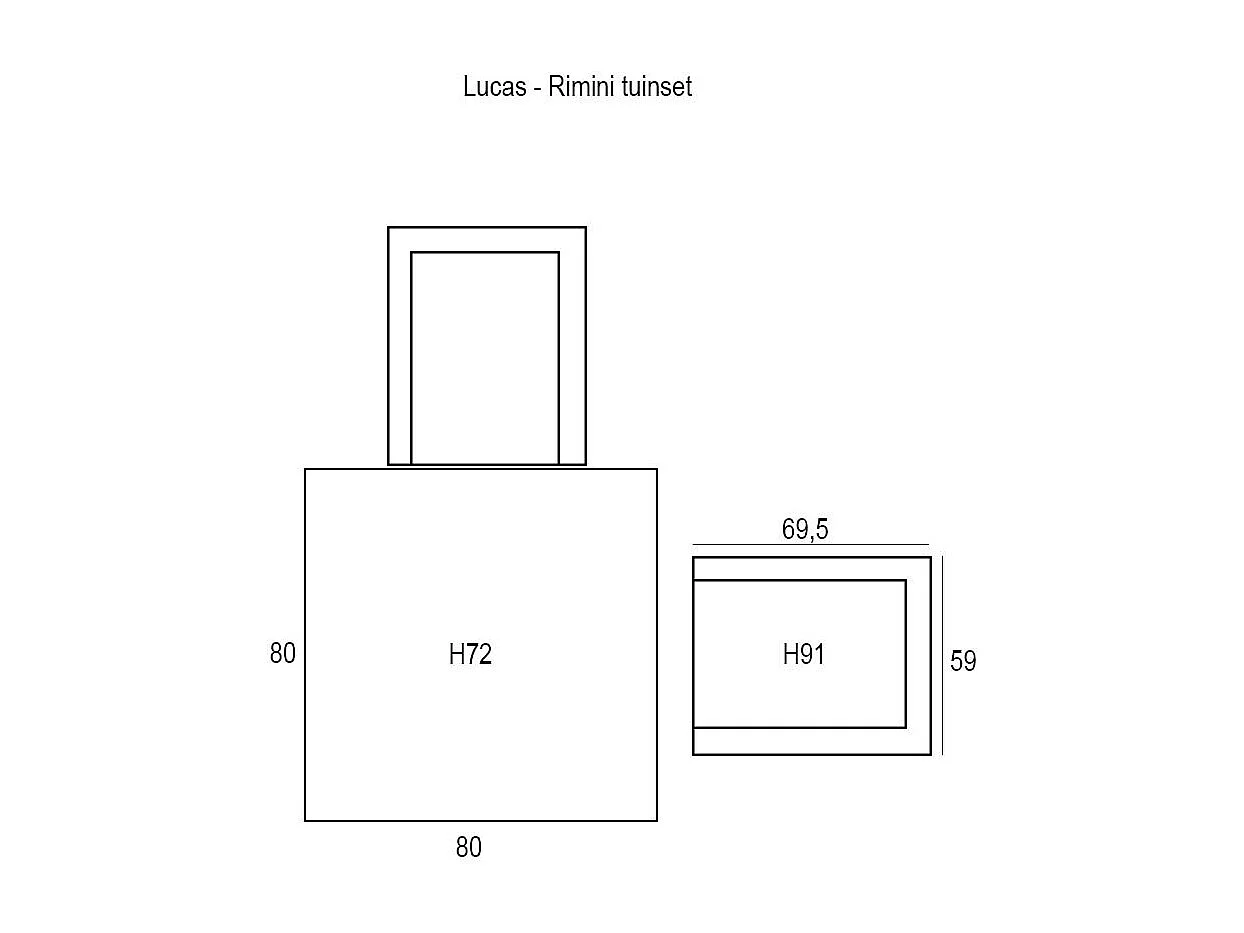 Garden Impressions Lucas - Rimini tuinset 3-delig retro stijl