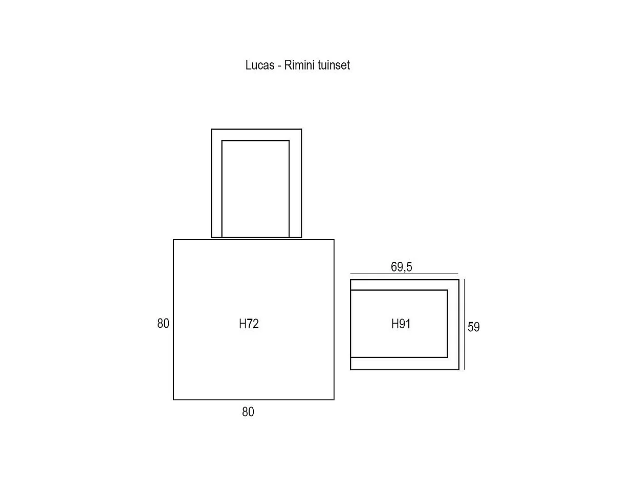 Garden Impressions Lucas - Rimini tuinset 3-delig retro stijl