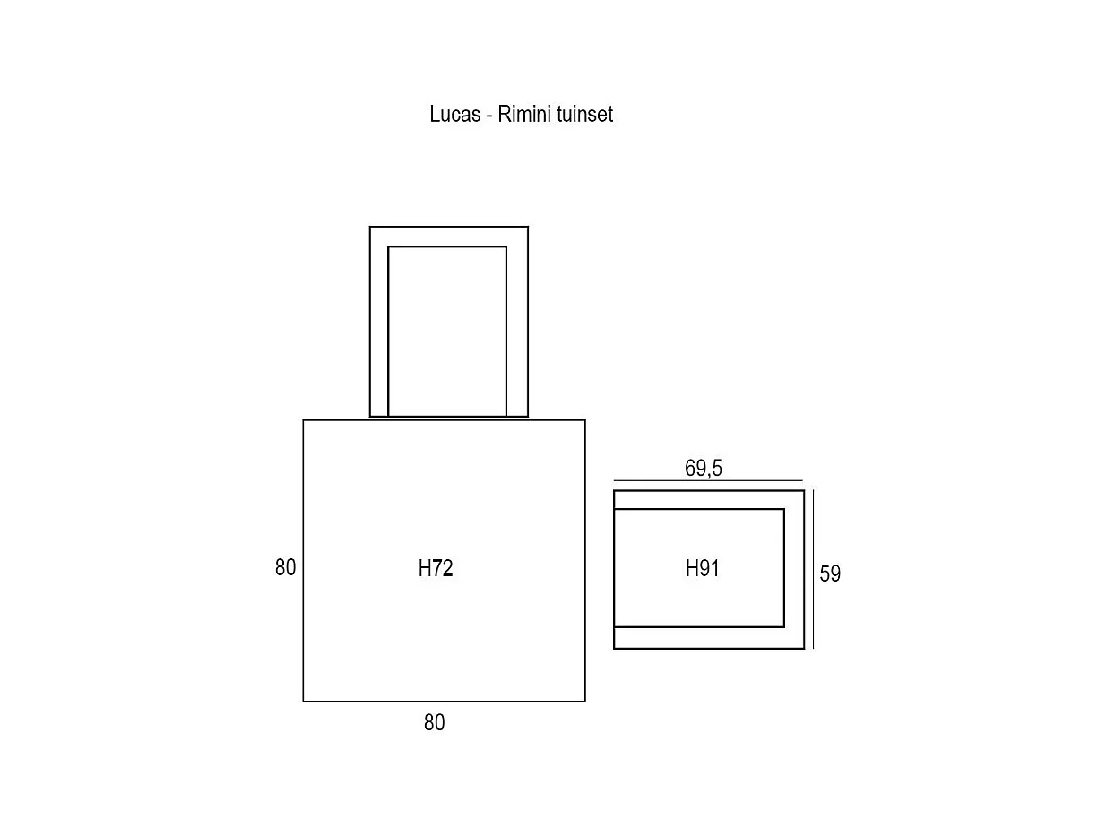 Garden Impressions Lucas - Rimini tuinset 3-delig retro stijl