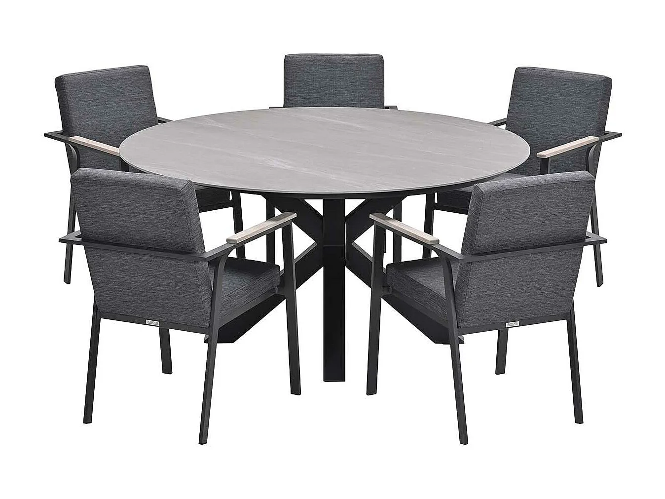 Garden Impressions Angela tuinset 6-delig - Duuk tuintafel Ø150 cm