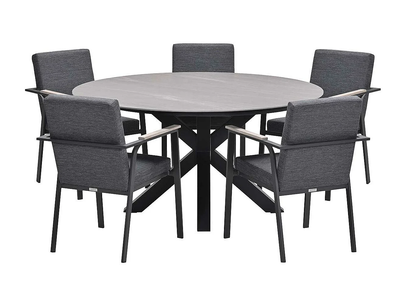 Garden Impressions Angela tuinset 6-delig - Duuk tuintafel Ø150 cm