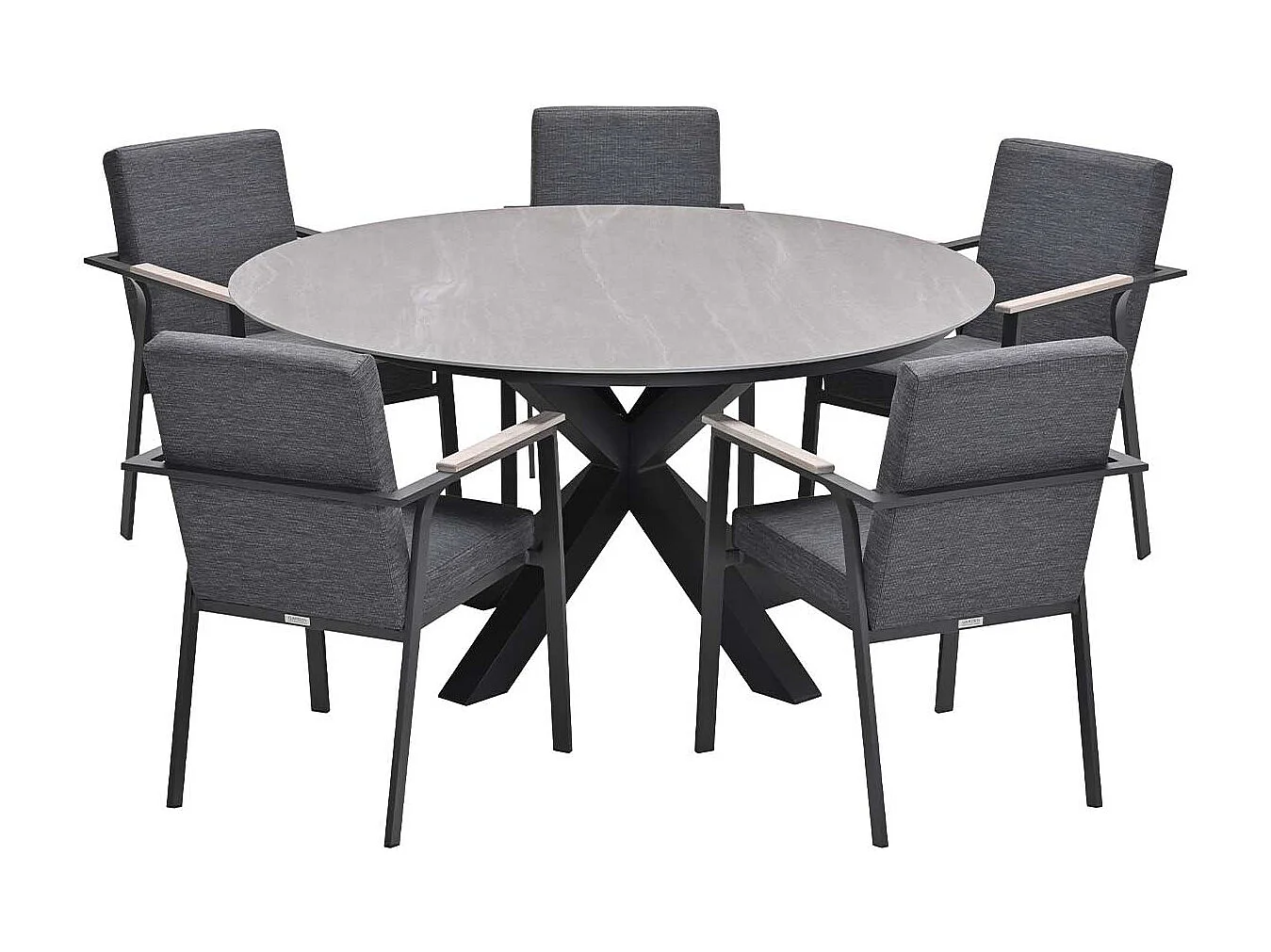 Garden Impressions Angela tuinset 6-delig - Duuk tuintafel Ø150 cm