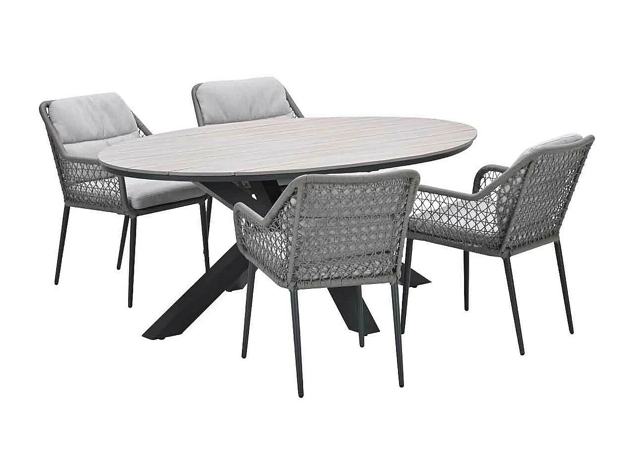 Ensemble de jardin Garden Impressions Pemba - Tulli - taupe - 180x115 cm - 5 pièces