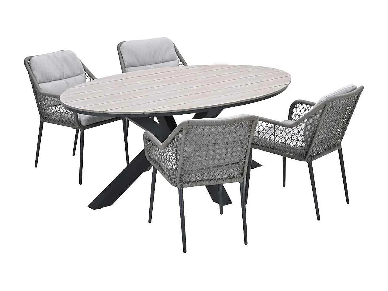 Ensemble de jardin Garden Impressions Pemba - Tulli - taupe - 180x115 cm - 5 pièces