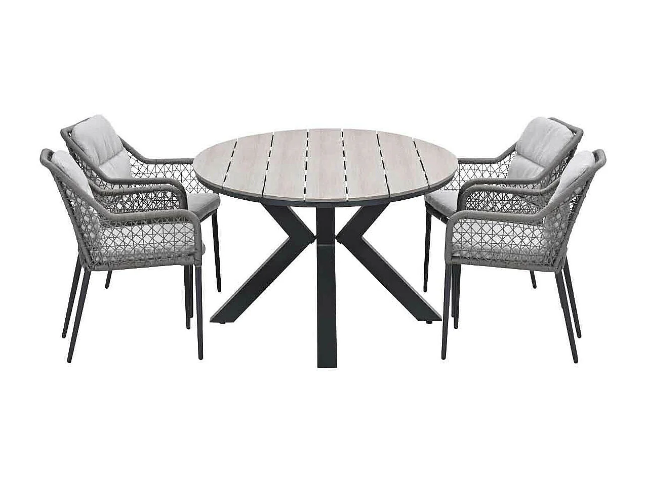 Ensemble de jardin Garden Impressions Pemba - Tulli - taupe - 180x115 cm - 5 pièces