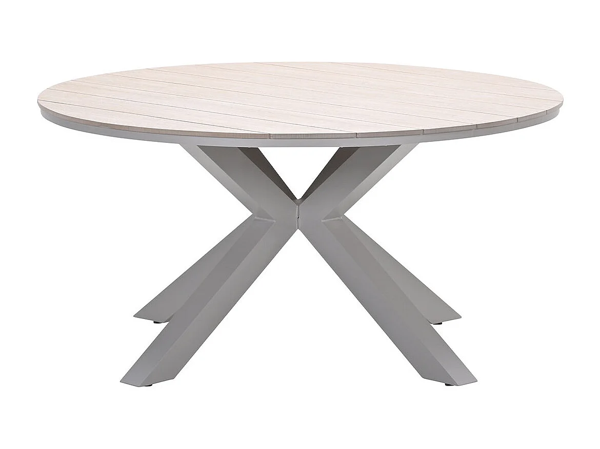 Garden Impressions Senja tuinset 6-delig valley sand - Tulli tuintafel Ø148x75 cm - light teak vironwood