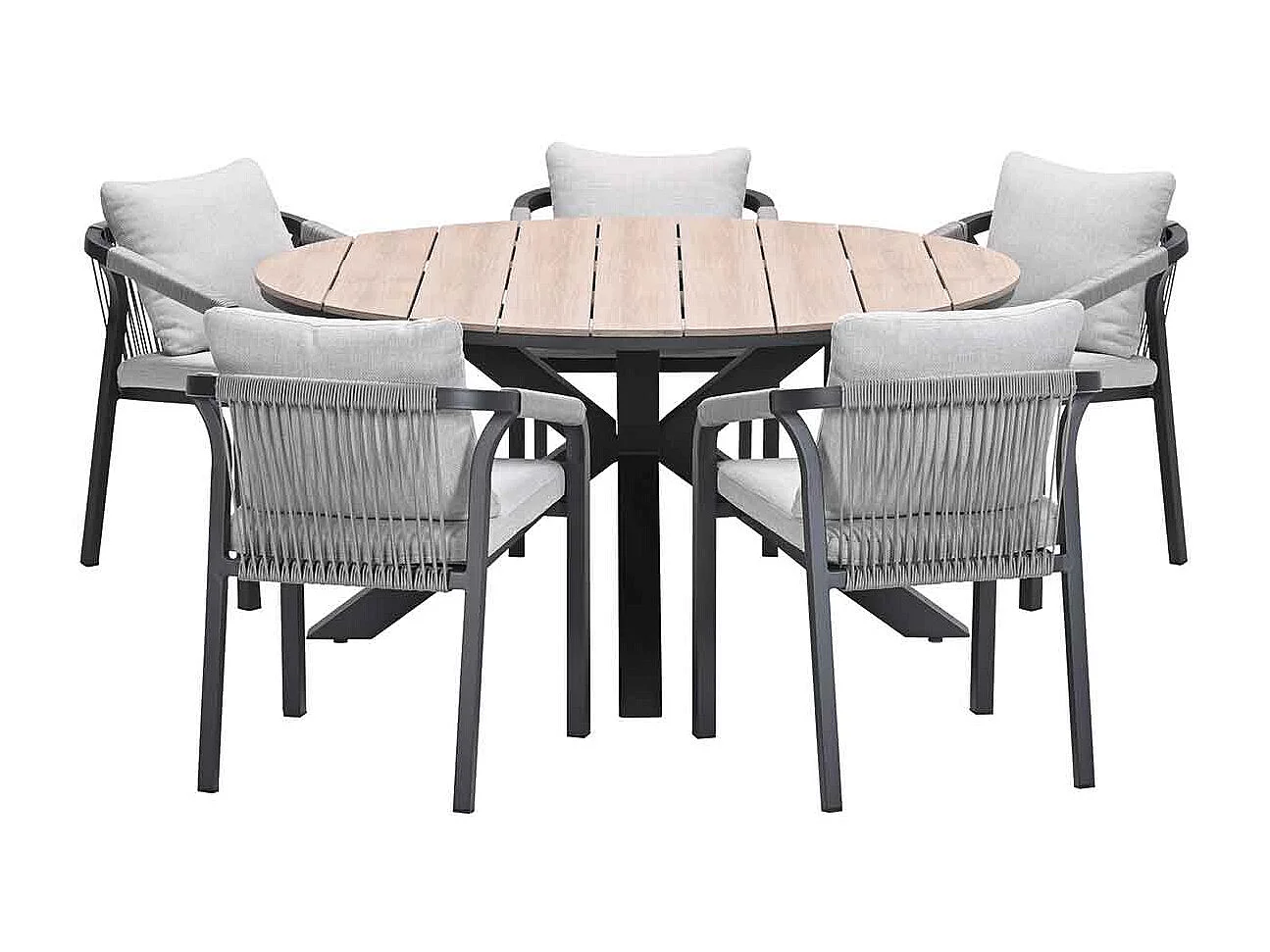 Ensemble de jardin Garden Impressions Tarera - Tulli - taupe - Ø148x75 cm - 6 pièces