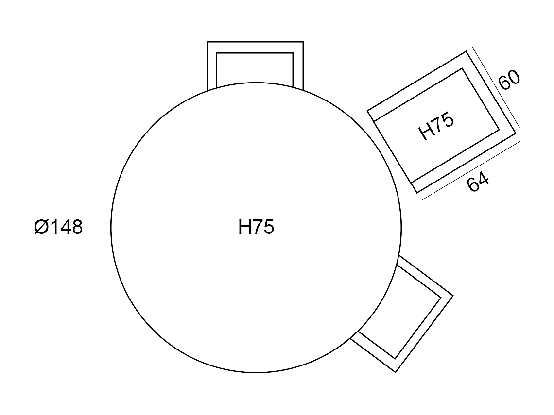 Ensemble de jardin Garden Impressions Tarera - Tulli - taupe - Ø148x75 cm - 6 pièces