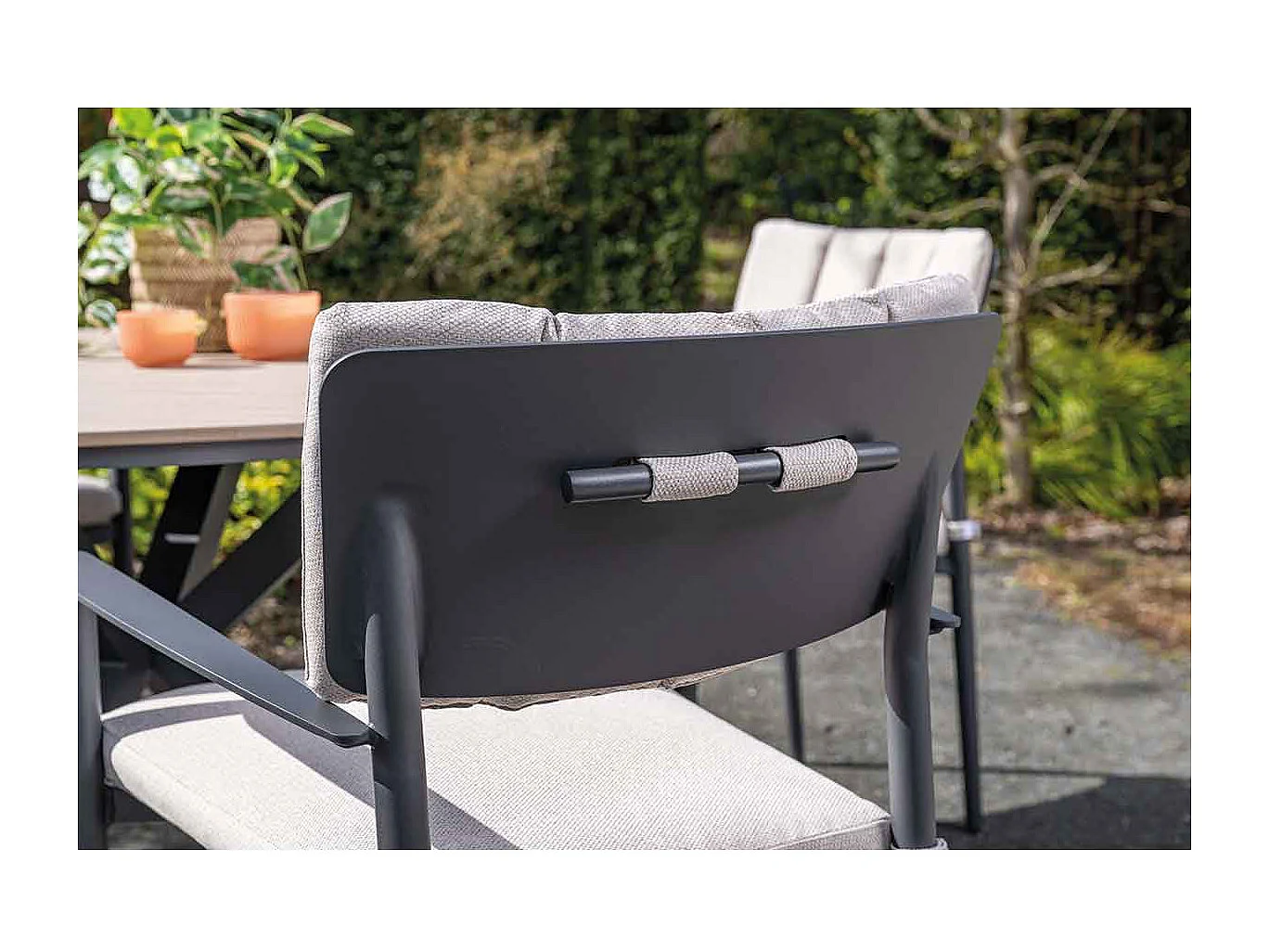 Ensemble de jardin Garden Impressions Dane - Tulli - gris foncé - 220x115 cm - 7 pièces