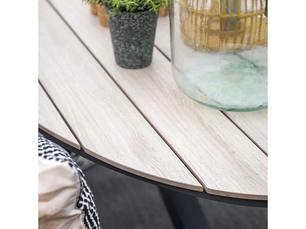 Garden Impressions Aleria tuinset 7-delig - Tulli tuintafel 220x115xH75 cm - light teak vironwood