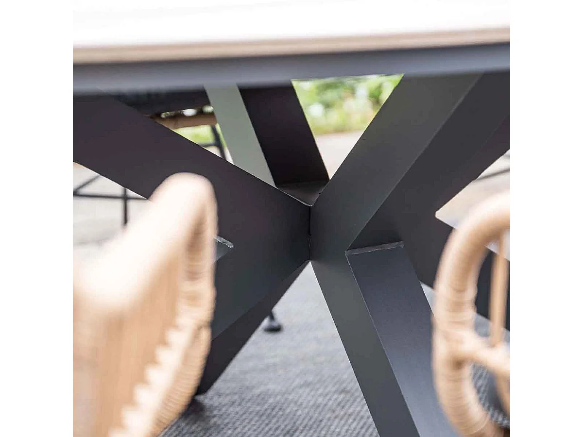 Garden Impressions Aleria tuinset 7-delig - Tulli tuintafel 220x115xH75 cm - light teak vironwood