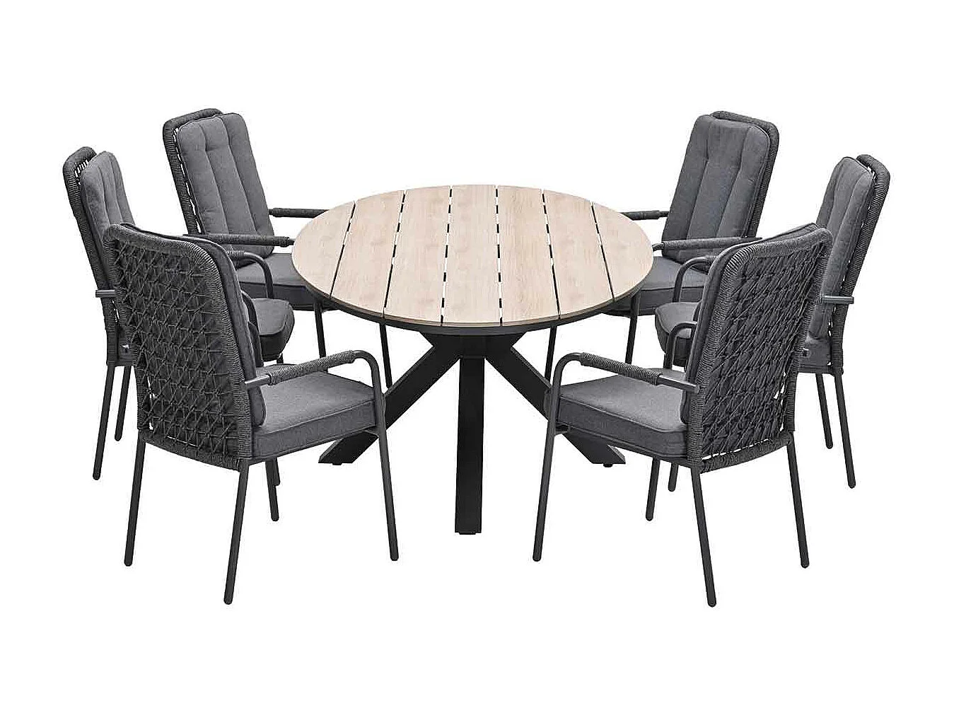 Garden Impressions Aleria tuinset 7-delig - Tulli tuintafel 220x115xH75 cm - light teak vironwood