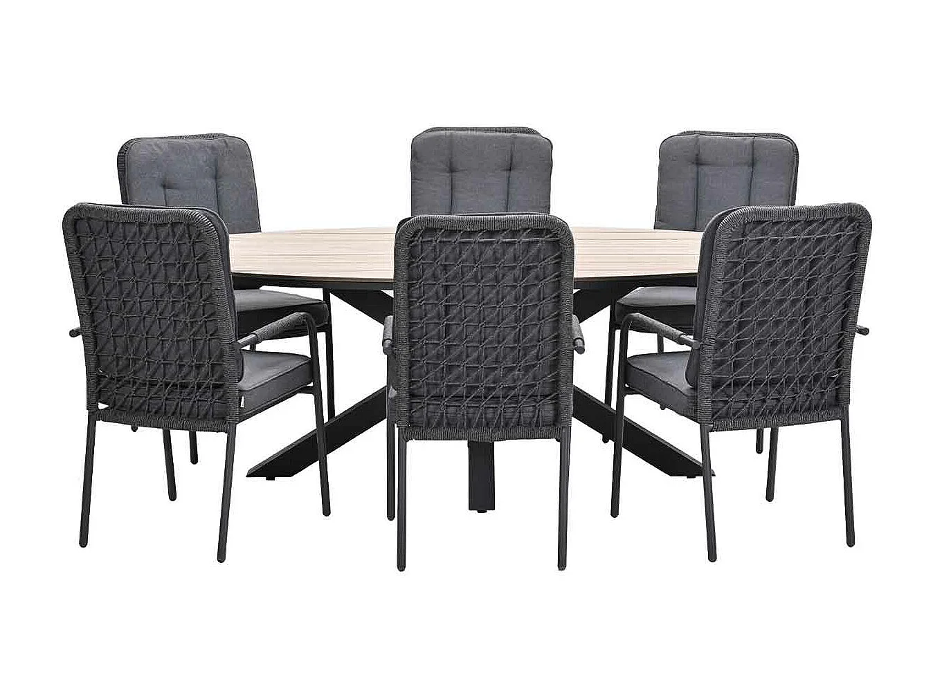 Garden Impressions Aleria tuinset 7-delig - Tulli tuintafel 220x115xH75 cm - light teak vironwood