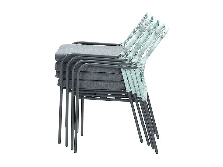 Garden Impressions Ross tuinset 7-delig zacht groen - Tulli tuintafel ovaal 220x115 cm light teak look