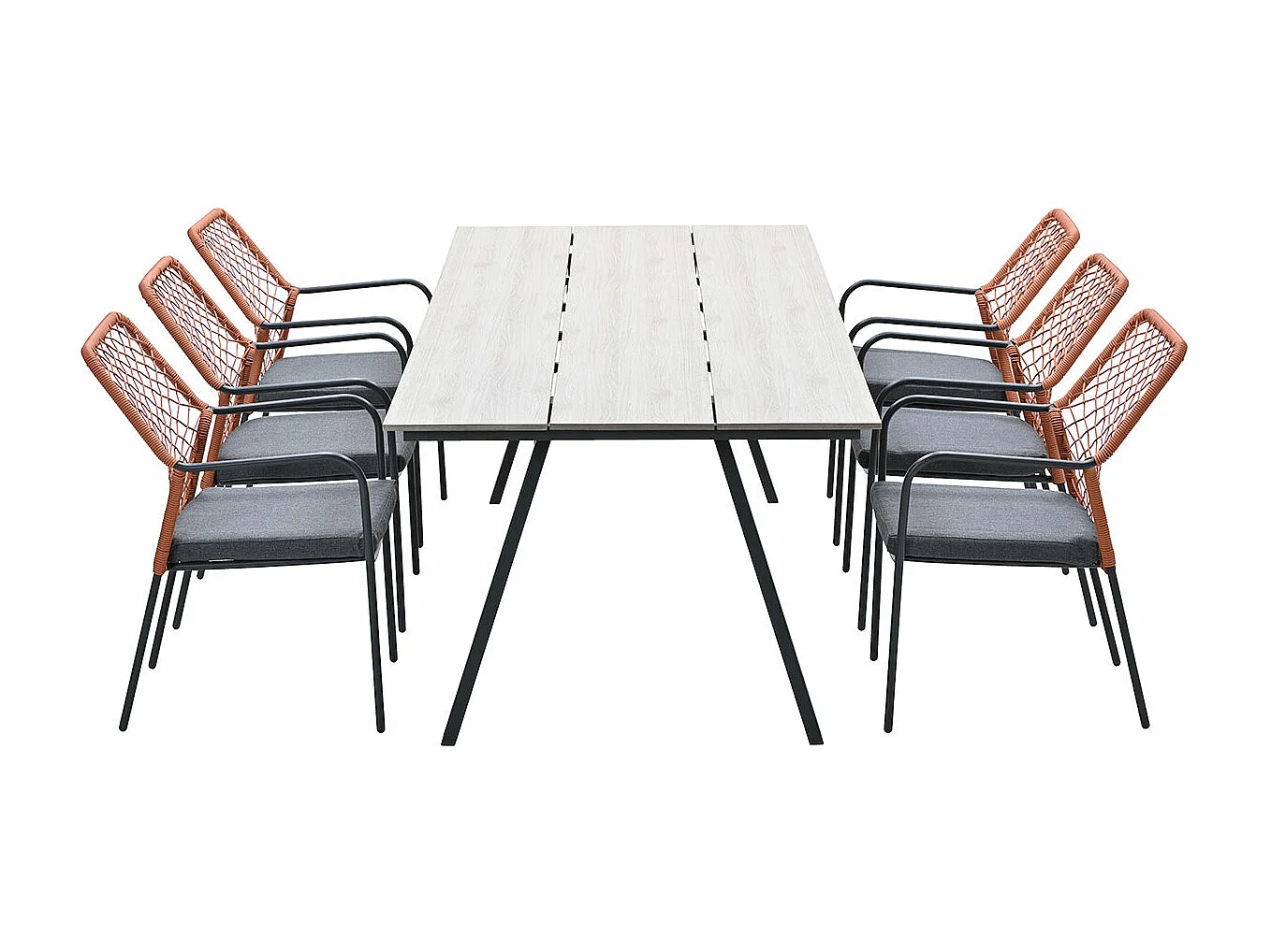 Garden Impressions Ross tuinset 7-delig koper - Braga tuintafel 220x100 cm