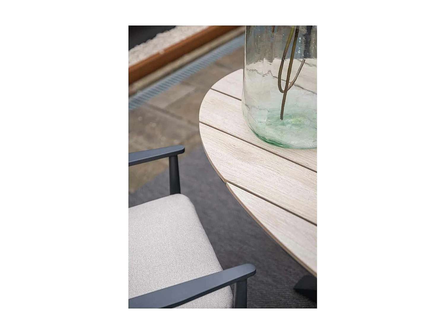 Ensemble de jardin Garden Impressions Tineo - Tulli - gris foncé - 220x115 cm - 7 pièces