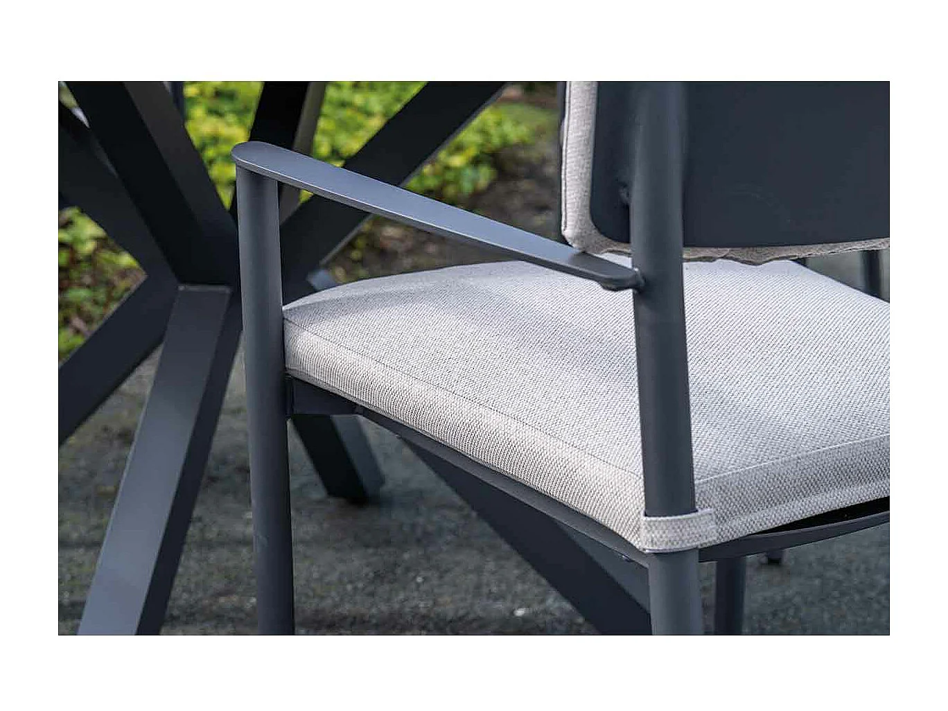 Ensemble de jardin Garden Impressions Tineo - Tulli - gris foncé - 220x115 cm - 7 pièces