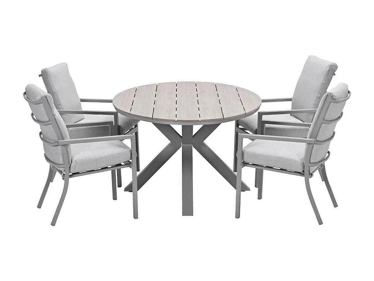 Garden Impressions Senja tuinset 5-delig valley sand - Tulli tuintafel 180x115 cm - light teak vironwood