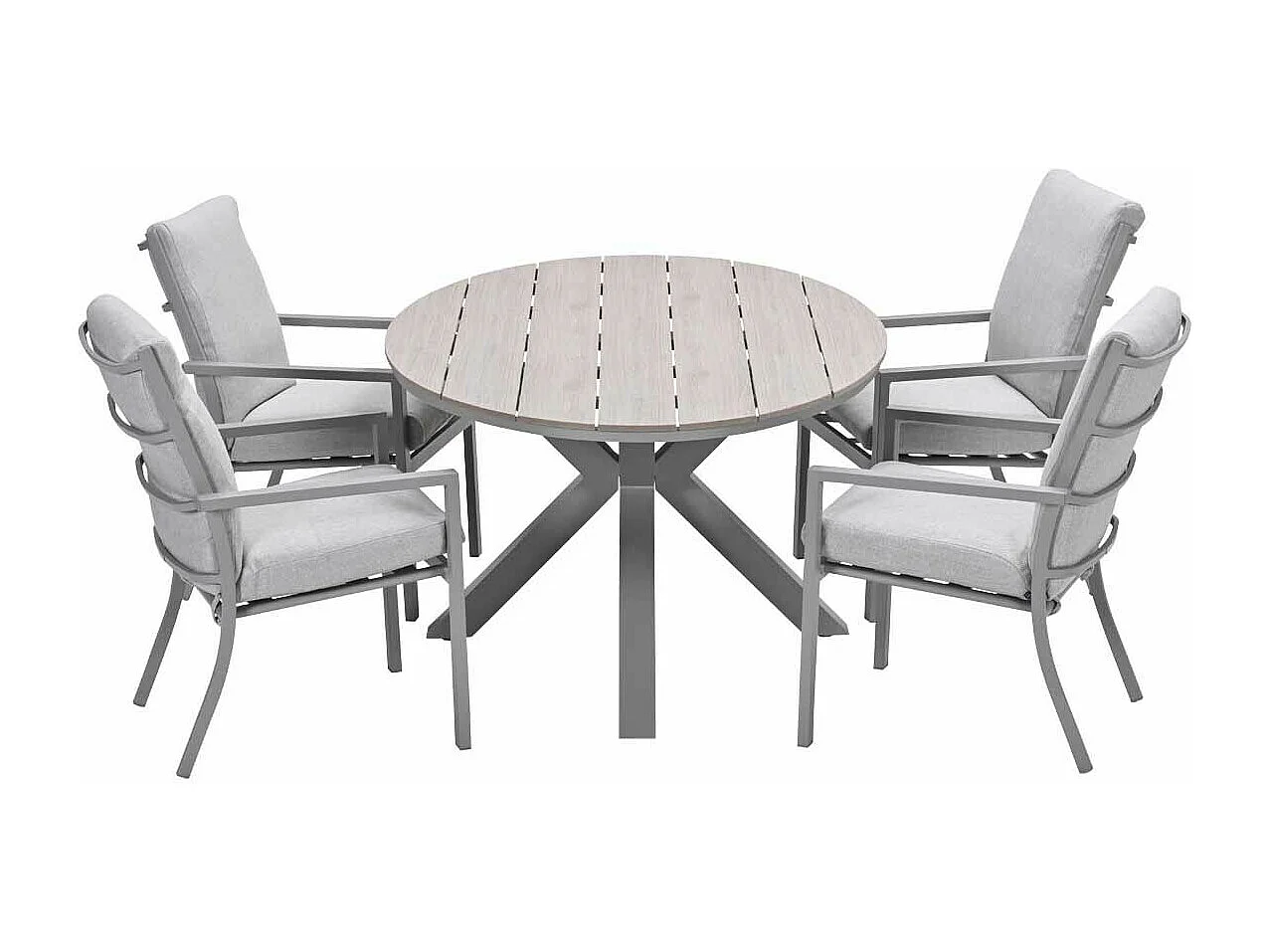 Garden Impressions Senja tuinset 5-delig valley sand - Tulli tuintafel 180x115 cm - light teak vironwood